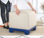 Atelier Del Sofa Puf Crema y Azul